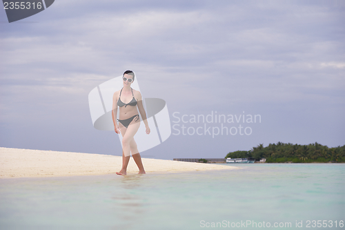 Image of happy woman enjoy  summer time