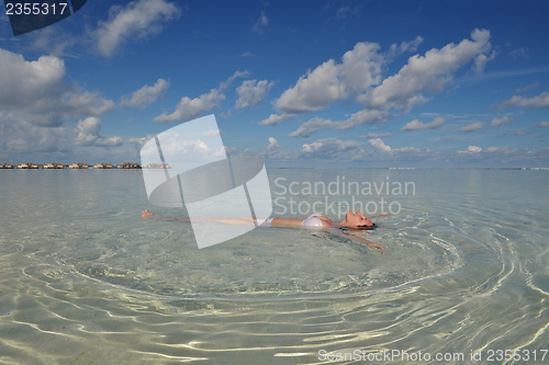 Image of happy woman enjoy  summer time