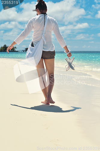 Image of happy woman enjoy  summer time