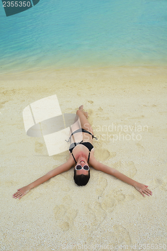 Image of happy woman enjoy  summer time