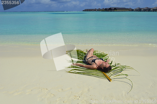 Image of happy woman enjoy  summer time