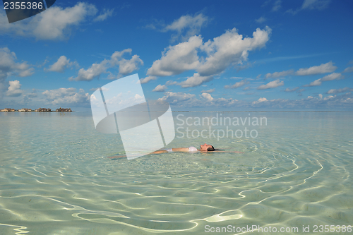 Image of happy woman enjoy  summer time