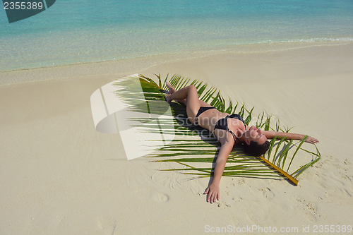 Image of happy woman enjoy  summer time