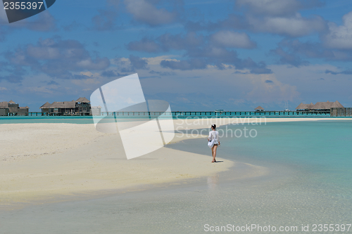 Image of happy woman enjoy  summer time