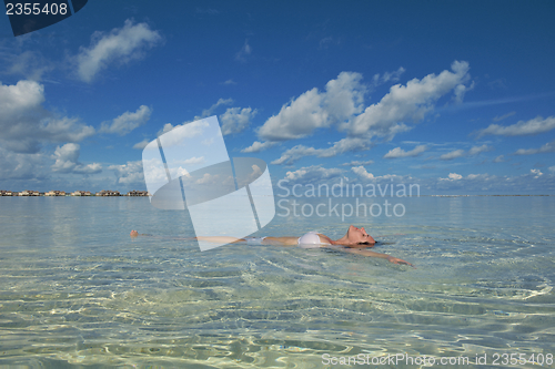 Image of happy woman enjoy  summer time