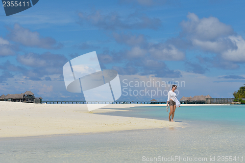 Image of happy woman enjoy  summer time