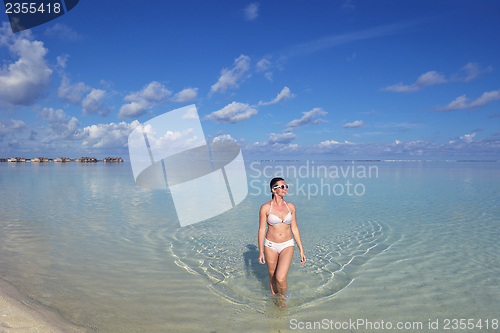 Image of happy woman enjoy  summer time