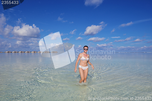 Image of happy woman enjoy  summer time