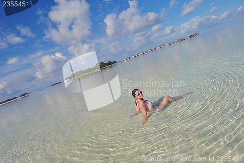 Image of happy woman enjoy  summer time