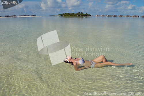 Image of happy woman enjoy  summer time