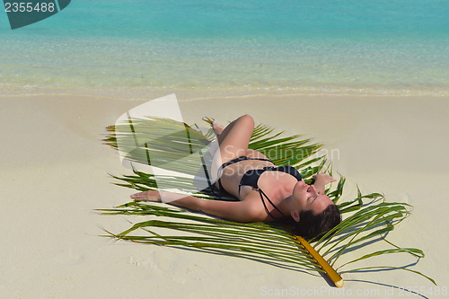 Image of happy woman enjoy  summer time