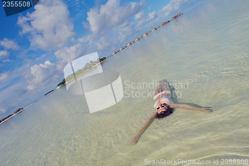 Image of happy woman enjoy  summer time