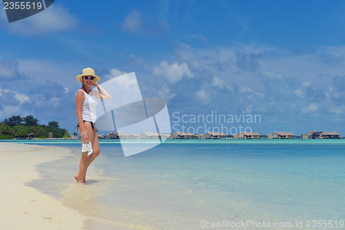 Image of happy woman enjoy  summer time