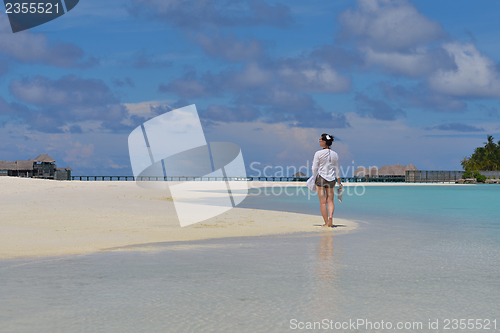 Image of happy woman enjoy  summer time