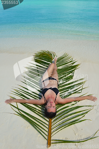 Image of happy woman enjoy  summer time