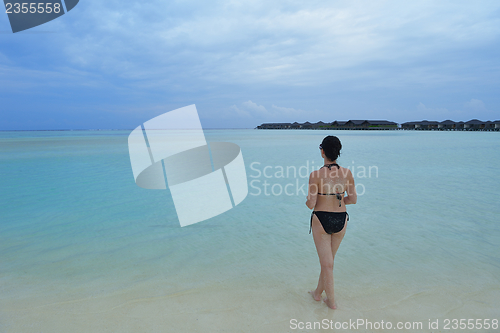 Image of happy woman enjoy  summer time