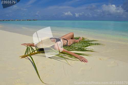 Image of happy woman enjoy  summer time