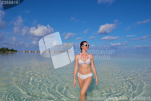 Image of happy woman enjoy  summer time