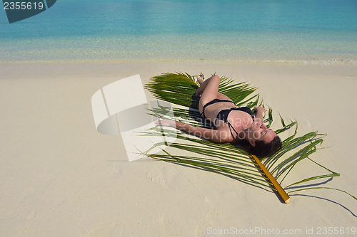 Image of happy woman enjoy  summer time