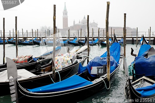 Image of gondola's in venice italy