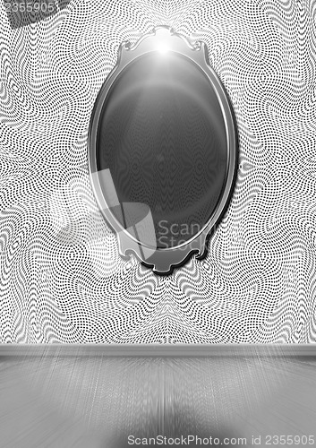 Image of The mirror hanging on a wall