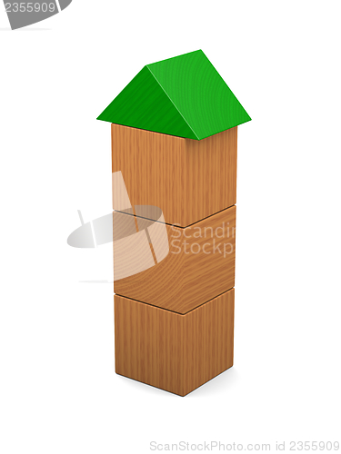 Image of Tower made of wooden blocks