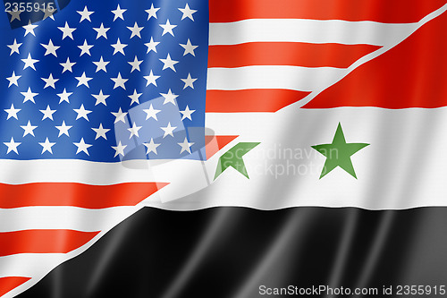 Image of USA and Syria flag