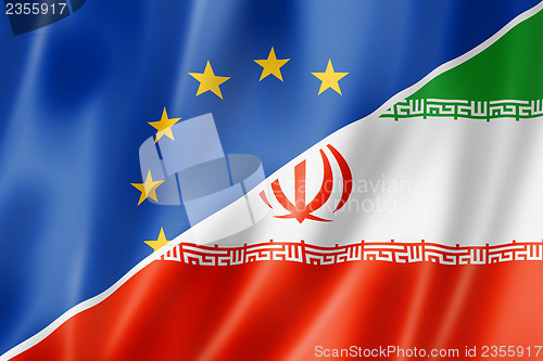 Image of Europe and Iran flag