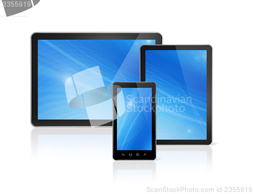 Image of mobile phone and digital tablet pc