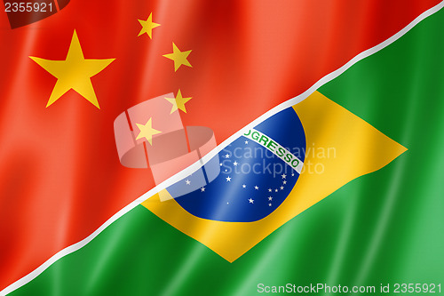 Image of China and Brazil flag