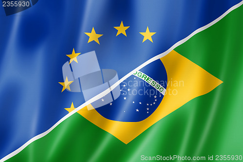 Image of Europe and Brazil flag