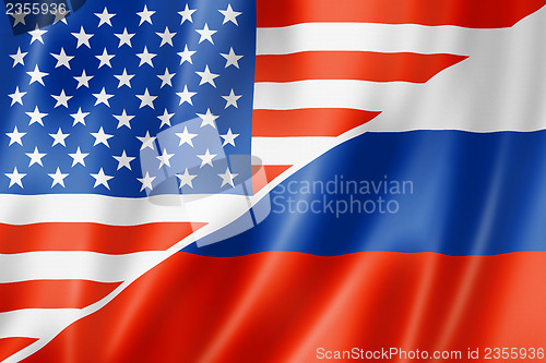 Image of USA and Russia flag