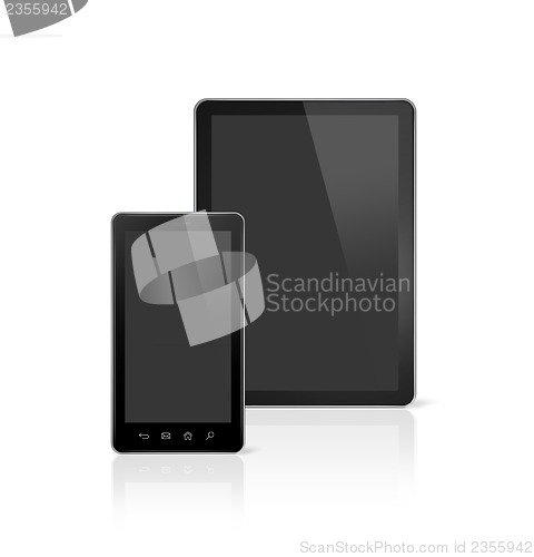 Image of mobile phone and digital tablet pc