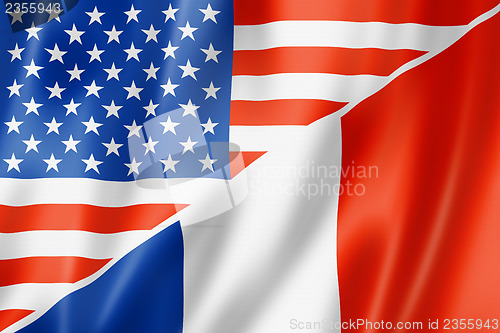 Image of USA and France flag