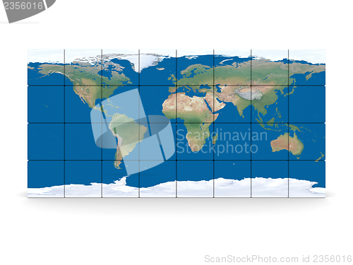 Image of World map made of blocks