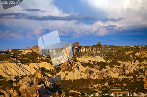 Image of Beautiful view of evening Cappadocia valley