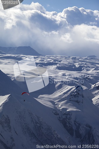 Image of Speed flying in snow mountains