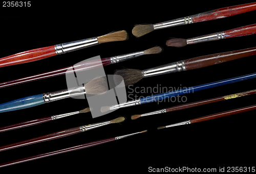 Image of used paintbrushes