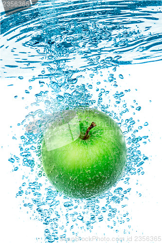 Image of Green Apple in the Water.