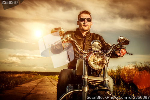 Image of Biker on a motorcycle