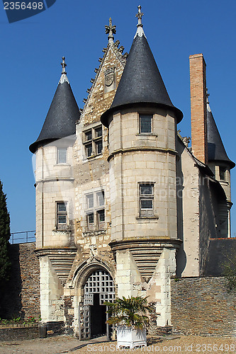 Image of Angers castle, entrance to the stately courtyard, april 2013,  A