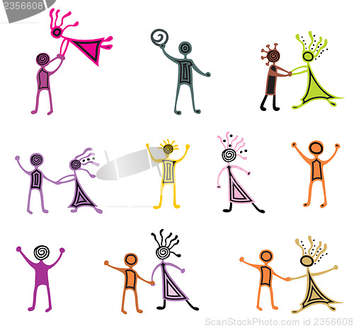Image of Drawing pictograms of dancing people