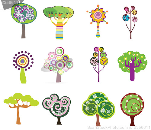 Image of Decorative trees icons