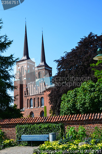 Image of Summer flowers at Roskilde cathedral