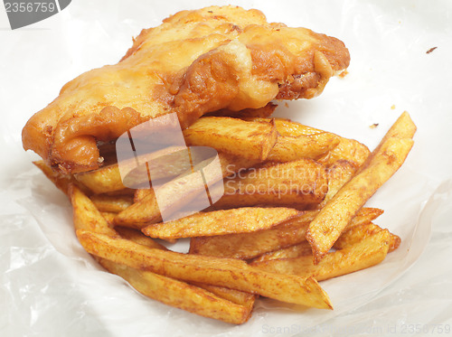 Image of British style cod in batter and chips