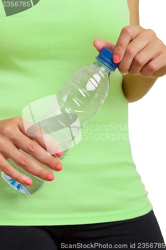 Image of Woman Holding Bottle of Water