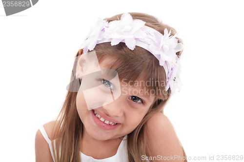 Image of Closeup portrait of pretty little girl 