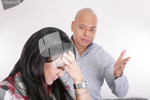 Image of young couple having relationship difficulties 