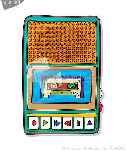 Image of Pop art audio tape recorder