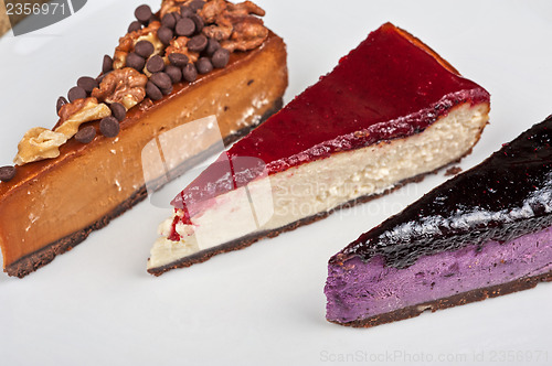 Image of cheesecake with chocolate and nuts